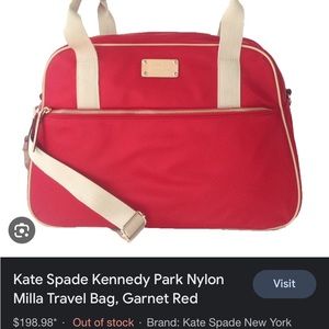 Kate spade Kennedy park nylon duffle Garnet Red